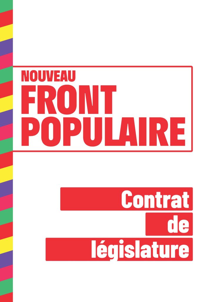 Couverture du programme du Nouveau Front Populaire